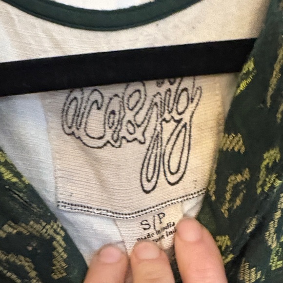 Ace & Jig Green Patterned Midi Dress with Tie Waist - Picture 2 of 4